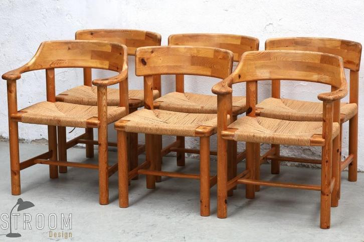 Rainer Daumiller Stijl Stoelen Jaren Vintage Deens Design, Huis en Inrichting, Stoelen, Gebruikt, Vijf, Zes of meer stoelen, Hout