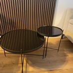 Zwarte Zuiver Bijzettafels Cupid 2x - Rond, Huis en Inrichting, Tafels | Bijzettafels, Rond, 55 tot 75 cm, Ophalen, 45 tot 60 cm