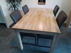 Eettafel met 4 stoelen (bijpassend dressoir ook te koop), Ophalen, Gebruikt, 50 tot 100 cm, 150 tot 200 cm