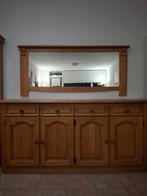 Dressoir met spiegel - Houten kast, Huis en Inrichting, Kasten | Buffetkasten, Ophalen, 150 tot 200 cm, 25 tot 50 cm, Met deur(en)