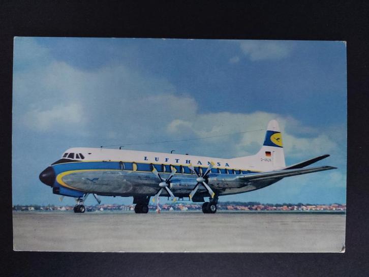 Ansichtkaart van een Lufthansa Viscount 814 (LU15), Verzamelen, Luchtvaart en Vliegtuigspotten, Gebruikt, Kaart, Foto of Prent