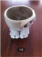 Bloempotje Decoratie Olifant aardewerk beige, Tuin en Terras, Bloempotten, Rond, Ophalen of Verzenden, Zo goed als nieuw, Minder dan 25 cm