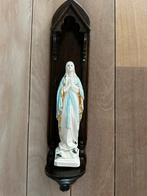Maria beeld porselein met houten muur houder, Antiek en Kunst, Antiek | Religie, Ophalen