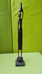 Houten Afrikaans Beeld - Vrouw met Kruik 43 cm, Antiek en Kunst, Ophalen of Verzenden