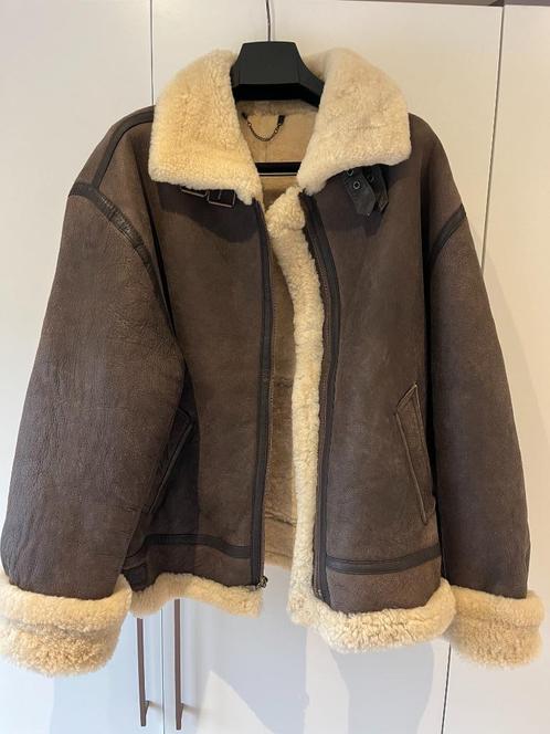 Nette Lamsleren Shearling piloten jas - Maat L (kan ook M), Kleding | Heren, Jassen | Winter, Zo goed als nieuw, Maat 48/50 (M)
