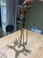 Vintage messing lamp met glazen schelpen, Huis en Inrichting, Lampen | Vloerlampen, Ophalen, Gebruikt, Metaal, Minder dan 100 cm