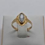 Gouden ring 14k (585) met aquamarijn - Maat 17, Ophalen of Verzenden, Met edelsteen, Dame, Goud