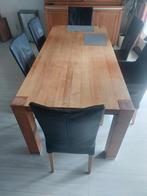 Massief Houten Eettafel met 6 stoelen, Gebruikt, 200 cm of meer, Vijf personen of meer, Kersenhout