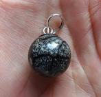 Zilveren hanger: zebra toermalijn bolletje, Overige voorstellingen, Zwart, Ophalen of Verzenden, Zo goed als nieuw