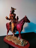 Groot Beeld Polyresin Indiaan Apache Paard Krijger 42 cm, Ophalen of Verzenden, Zo goed als nieuw, Dier