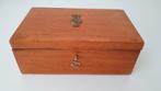 Antiek houten theedoos met slot, Ophalen of Verzenden