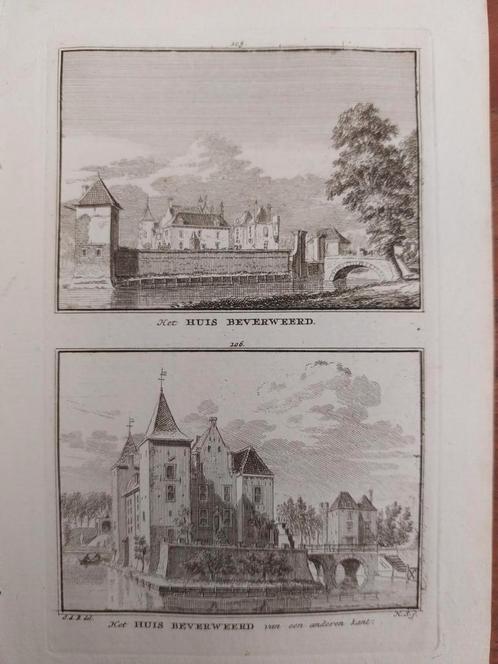 105-106 / Het Huis Beverweerd 2 afbeeldingen, Antiek en Kunst, Kunst | Etsen en Gravures, Ophalen of Verzenden