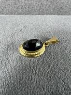 Gouden Hanger | 14k | 2,57g | zwarte chalcedoon | 392421, Sieraden, Tassen en Uiterlijk, Kettinghangers, Gebruikt, Overige voorstellingen