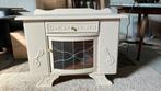 Antiek kastje met glas in lood, gerestyled, Huis en Inrichting, Kasten | Dressoirs, Ophalen, 50 tot 100 cm, 25 tot 50 cm, Glas