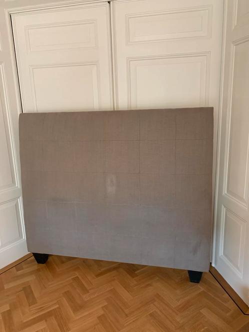 Taupe Beddenboord 185cm - Handgemaakt, Huis en Inrichting, Slaapkamer | Bedden, Gebruikt, Tweepersoons, Overige maten, Stof, Beige