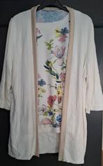 Mona Twin Set Maat 44/46 - Mooie Rug!, Wit, Maat 46/48 (XL) of groter, Ophalen of Verzenden, Zo goed als nieuw