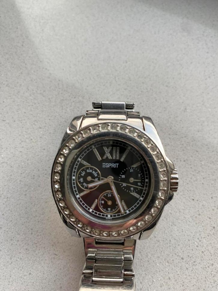Mooi polshorloge van Esprit, met strass en extra band, Sieraden, Tassen en Uiterlijk, Horloges | Dames, Zo goed als nieuw, Polshorloge