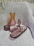 Antieke glazen setje oud rose, Antiek en Kunst, Antiek | Glas en Kristal, Ophalen of Verzenden