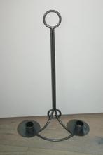 Te koop: Hangkandelaar, kandelaar, grijs, voor 2 kaarsen, Huis en Inrichting, Woonaccessoires | Kandelaars en Kaarsen, Ophalen of Verzenden