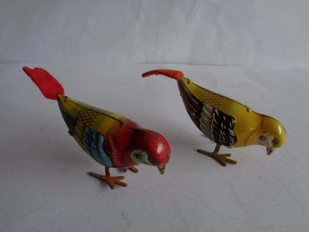 Oude blikken Vogeltjes, 2 stuks, US-Zone Germany, jaren''50s, Ophalen of Verzenden, Zo goed als nieuw