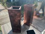 4 Trendy binnen/plantenbakken hout met inzet bak, Tuin en Terras, Bloembakken en Plantenbakken, Ophalen, Minder dan 30 cm, Minder dan 60 cm