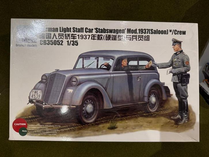 Bronco CB-35052 1/35 German Light Staff car Stabswagen, Hobby en Vrije tijd, Modelbouw | Auto's en Voertuigen, Nieuw, Auto, 1:32 tot 1:50
