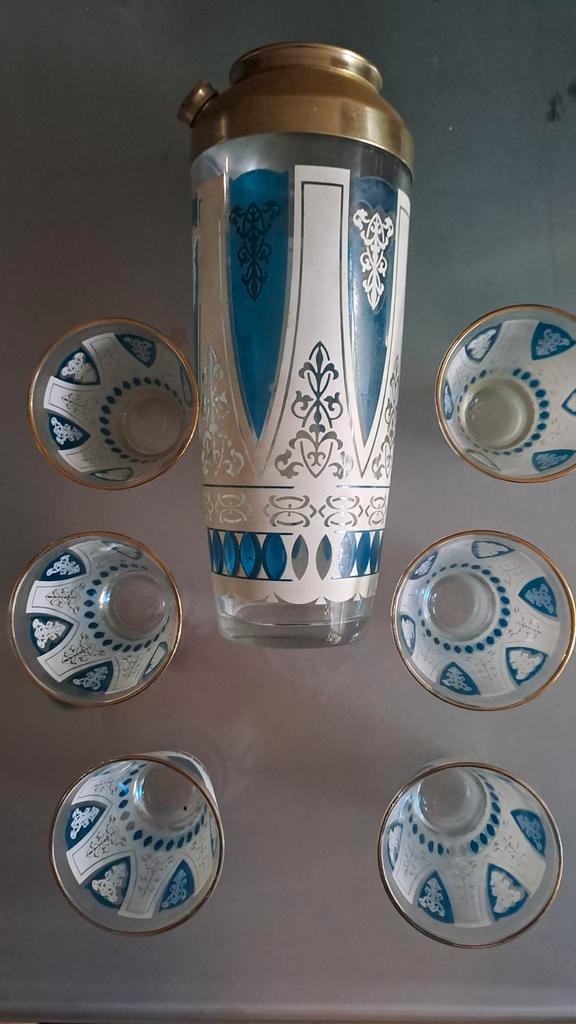 Vintage MCM Cocktail Shaker Set by hazleware, Huis en Inrichting, Keuken | Keukenbenodigdheden, Gebruikt, Ophalen of Verzenden