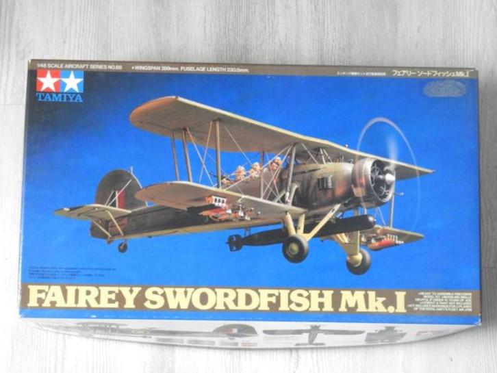 Tamiya Fairey Swordfish Mk1 met metal ets 1/48, Hobby en Vrije tijd, Modelbouw | Vliegtuigen en Helikopters, Zo goed als nieuw