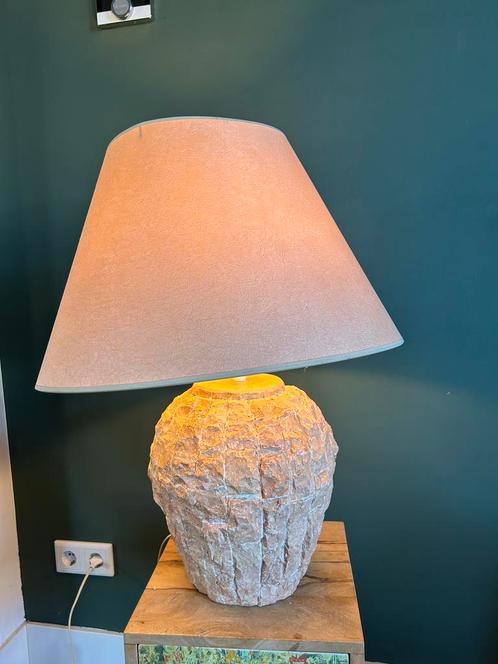 Stenen Tafellamp met Kap, Huis en Inrichting, Lampen | Tafellampen, Gebruikt, Minder dan 50 cm, Overige materialen, Ophalen