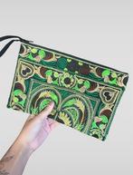 Handgemaakte clutch, Sieraden, Tassen en Uiterlijk, Tassen | Damestassen, Ophalen of Verzenden, Nieuw, Groen, Handtas