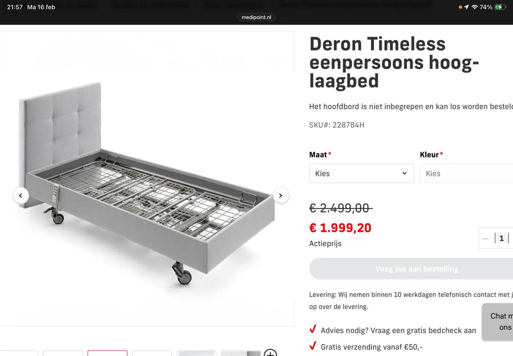 Deron timeles eenpersoons hooglaagbed, 90 cm, Eenpersoons, Ophalen of Verzenden, Zo goed als nieuw