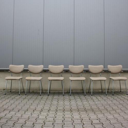 6 x De Wit eetkamerstoelen, Huis en Inrichting, Stoelen, Gebruikt, Vijf, Zes of meer stoelen, Metaal, Stof, Overige kleuren, Ophalen