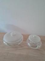 Glazen koektrommel en bonbonniere, Antiek en Kunst, Ophalen of Verzenden