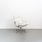 1x Vitra Eames Set EA 216 + 223 SoftPad Wit Leer - Gepolijst, Huis en Inrichting, Fauteuils, Niet ingevuld, Minder dan 75 cm, Niet ingevuld