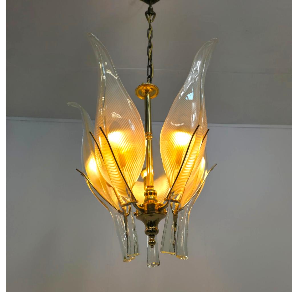 Murano Kroonluchter Franco Luce - Jaren 70, Ophalen of Verzenden, Zo goed als nieuw, Glas