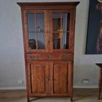 Teakhouten kast met glas en lades, Huis en Inrichting, Kasten | Buffetkasten, Ophalen, Gebruikt, Klassiek, 150 tot 200 cm