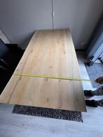 Zeer mooie eiken houten  eettafel met metalen poot, Ophalen, 50 tot 100 cm, Zo goed als nieuw, Vijf personen of meer