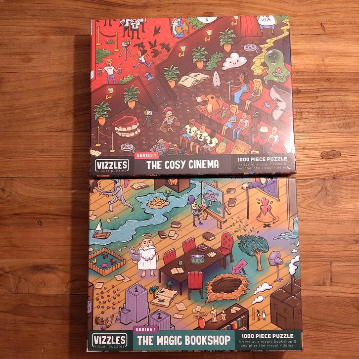 Vizzles Puzzels - The Cosy Cinema & The Magic Bookshop, Hobby en Vrije tijd, Denksport en Puzzels, Nieuw, Legpuzzel, 500 t/m 1500 stukjes