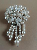 Brocante broche met pareltjes, Ophalen of Verzenden, Zo goed als nieuw, Overige materialen