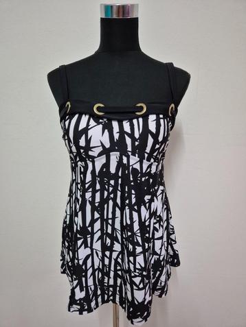 Top103 - Zwart-witte tankini top maat 42 (1) beschikbaar voor biedingen
