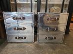 Set! Nachtkastjes | bijzettafeltjes | Aviator steamertrunk, Gebruikt, Aviator, Metaal of Aluminium, Vierkant