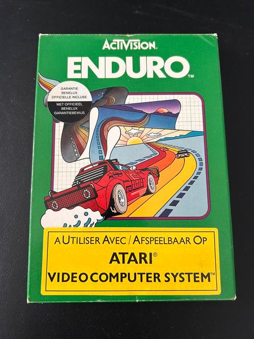 Atari 2600 Enduro in doos, Spelcomputers en Games, Games | Atari, Gebruikt, Atari 2600, 1 speler, Vanaf 3 jaar, Ophalen of Verzenden