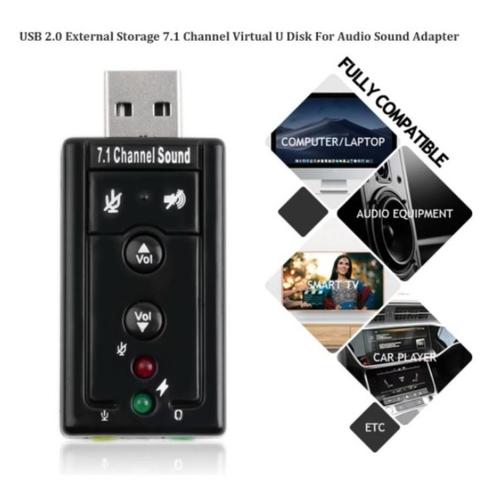 USB Geluidskaart Adapter, Computers en Software, Geluidskaarten, Nieuw, Extern, Verzenden