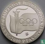 Spanje 2000 pesetas 1991 PROOF "1992 Olympics, Verzenden, Overige landen, Losse munt, Zilver