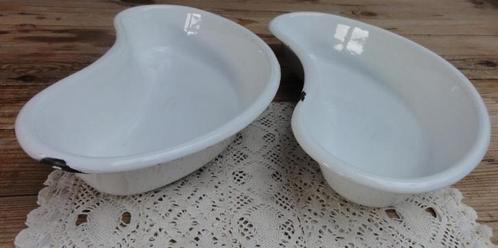 Groot brocante wit emaille nierbekken schaaltje, Antiek en Kunst, Curiosa en Brocante, Ophalen of Verzenden