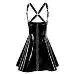 Zwarte kunstleren jurk leren wetlook latex bodycon sexy, Kleding | Dames, Verzenden, Nieuw, Zwart, Boven de knie