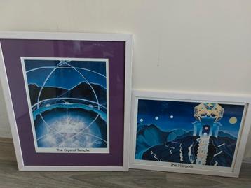 2x ingelijste print Gudrun Miller 39x47 en 29x38 cm  beschikbaar voor biedingen