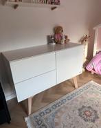 Kidsmill Sixties commode Wit mat naturel incl wandrek, Huis en Inrichting, Ophalen, 100 tot 150 cm, Eikenhout, Zo goed als nieuw