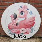 Geboortebord Flamingo met naam, Kinderen en Baby's, Ophalen, Gebruikt, Geboortebord