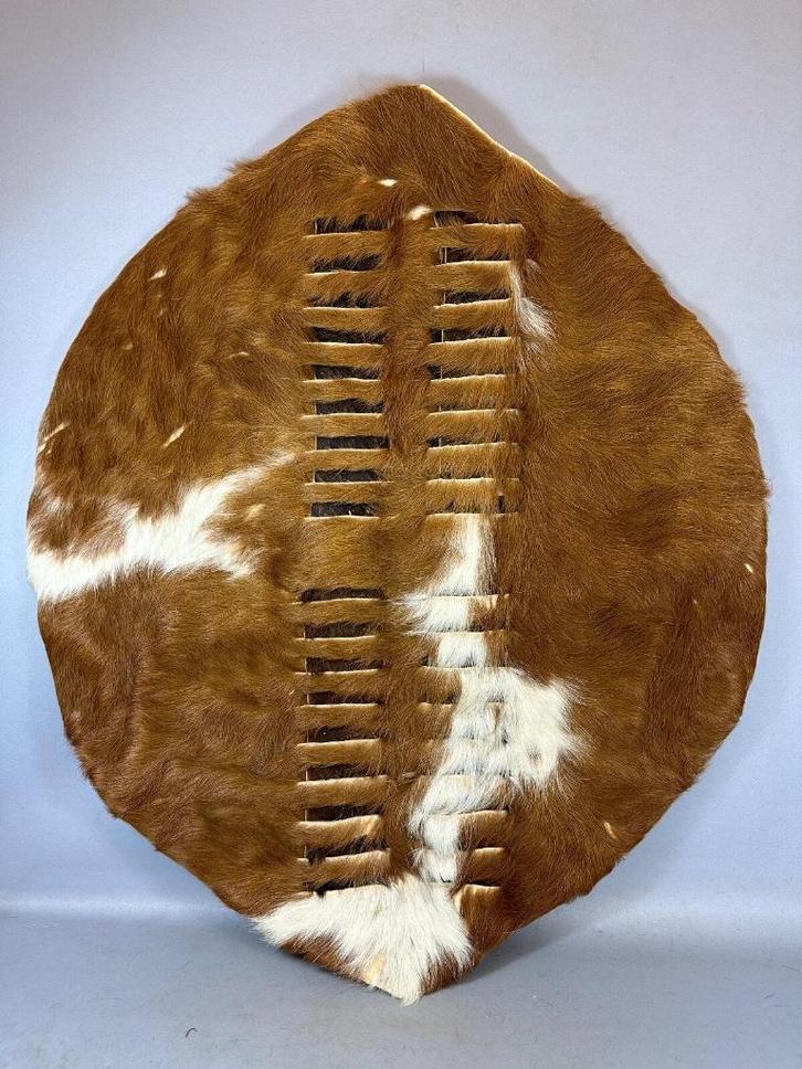 240521 Groot Afrikaans  Zulu-Nguni Hide Schild uit Z Afrika, Antiek en Kunst, Kunst | Niet-Westerse kunst, Ophalen of Verzenden